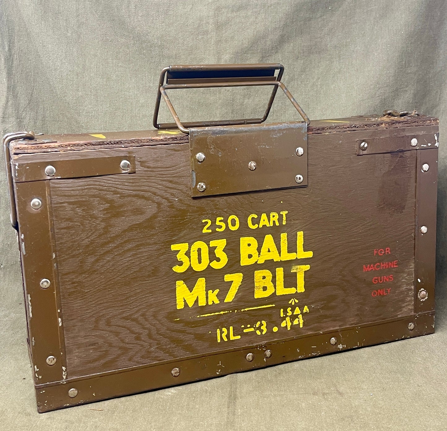 British Wooden Ammunition Box 250 Cart 303 Ball Mk7 BLT