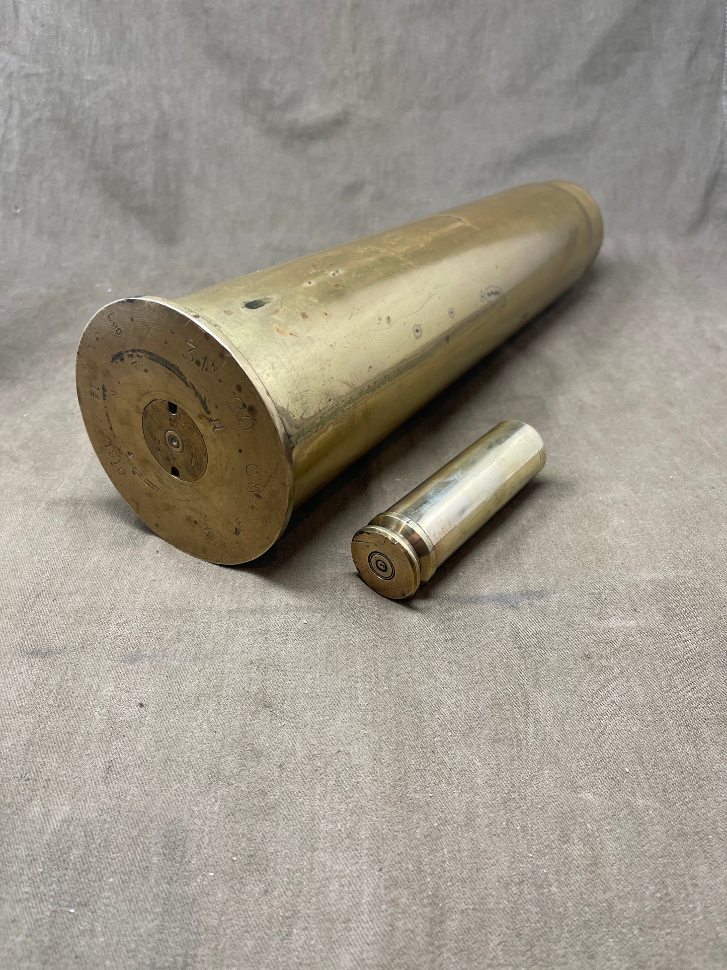 WW1 British 3" Brass Shell Case Dated 1916