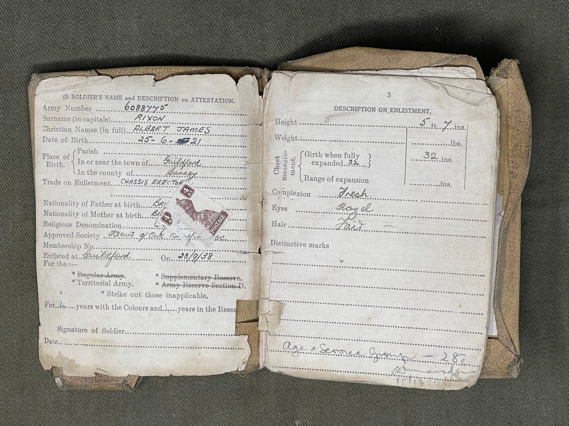 Set of WW2 Royal Signals RS Service Records
