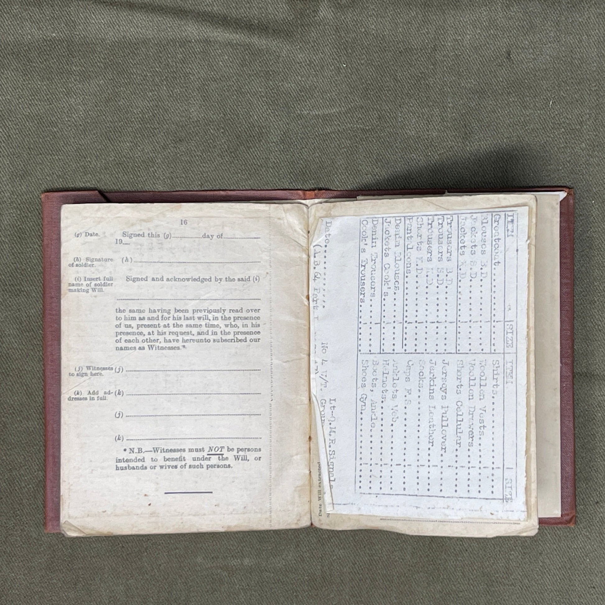 A really interesting selection of original WW2 Service paperwork relating to Arthur Charles CARTWRIGHTwho served in the Royal Signals his service records show that he was a Signals OP. K/B Group B and a TS.BO. Class D