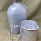 Genuine French Army Surplus Field Flask/Canteen Plus Cup and Cover Aluminium