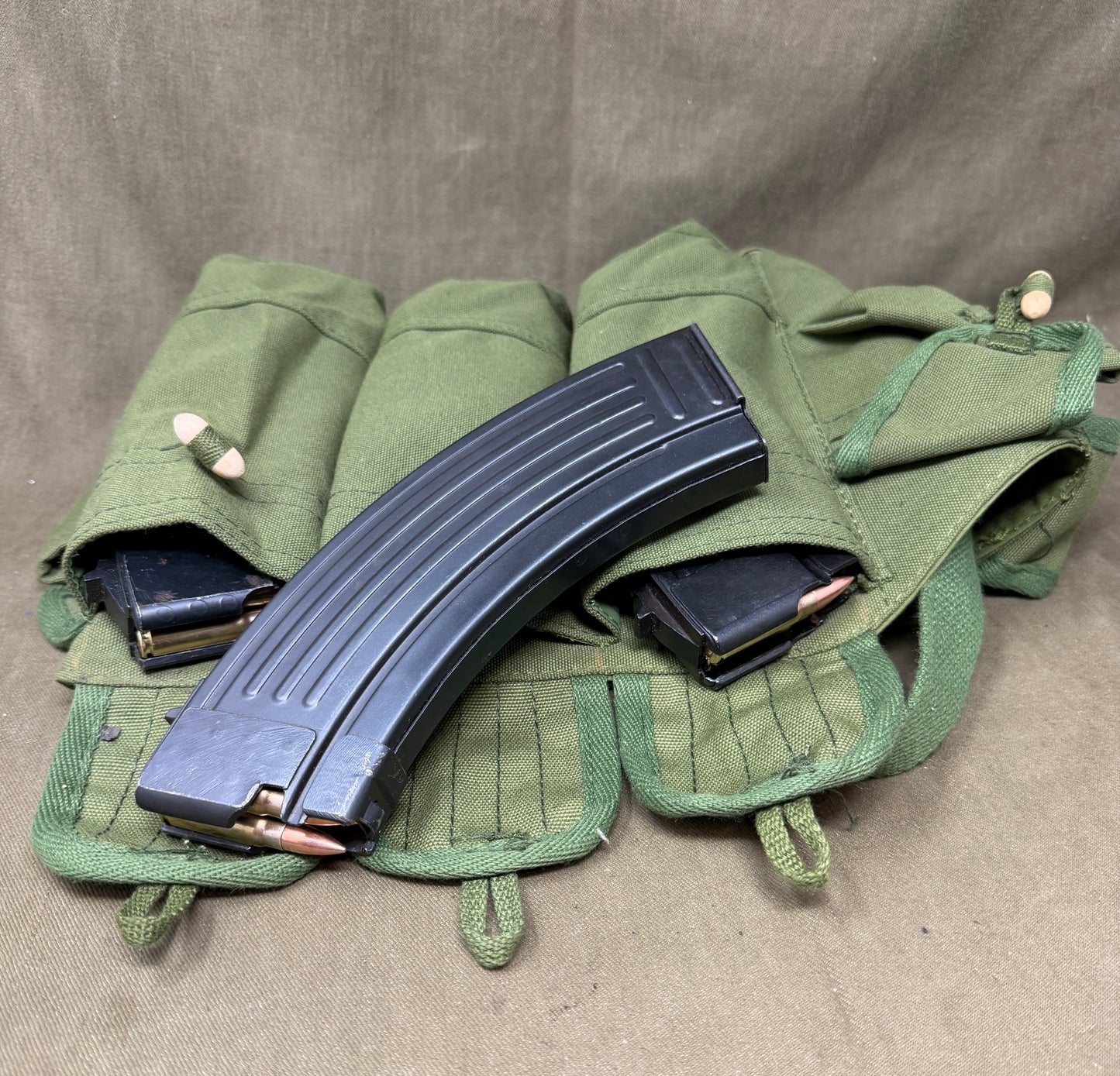 Chinese AK47 Chicom Chest Rig with Magazines & Inert 7.62x39 Rounds