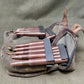 Early Pattern Russian Mosin Nagant Twin Leather Ammo Pouch & 4 x Clips 7.62x54 INERT Rounds