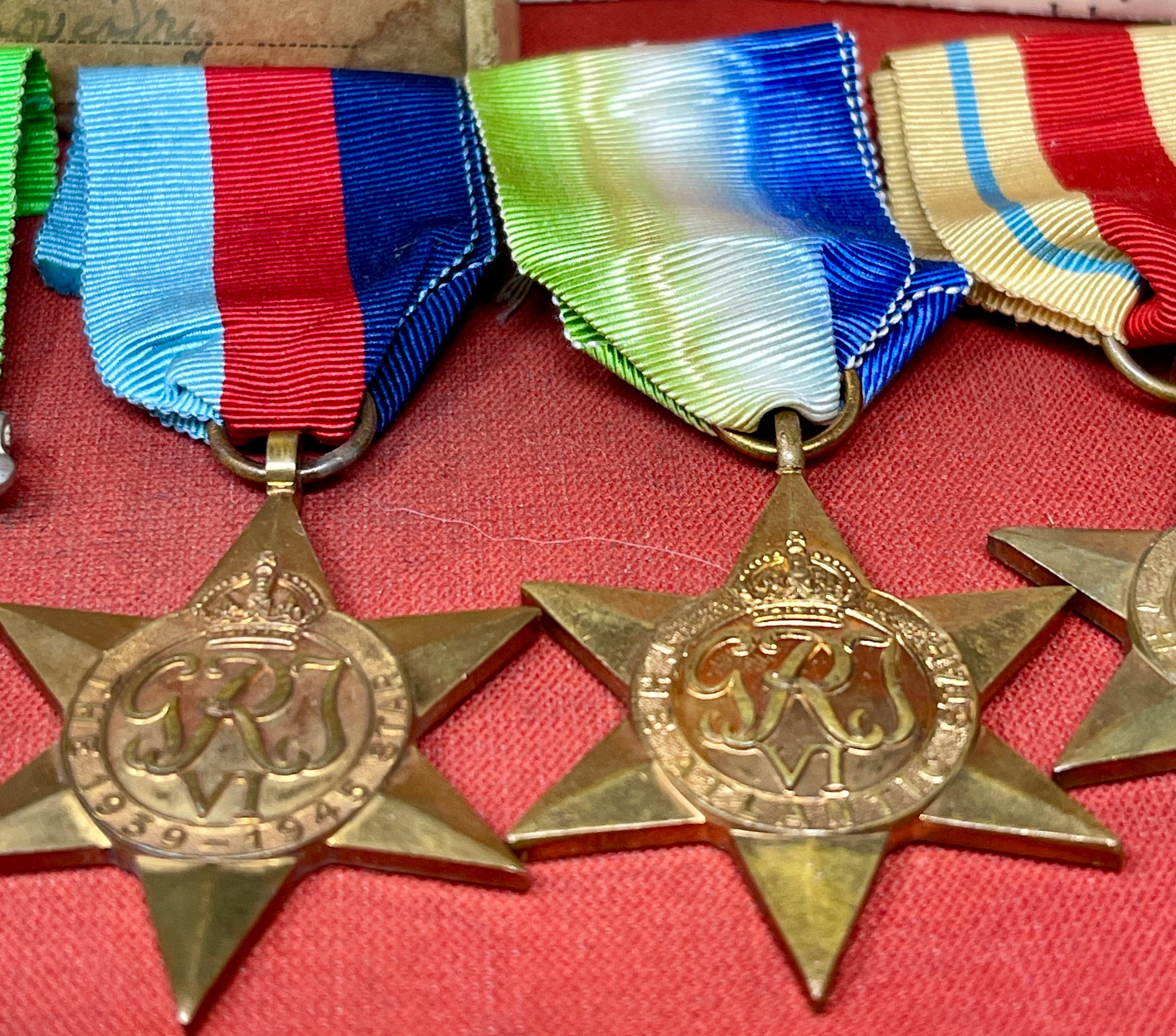 A WWII Royal Navy Medal Group Defence Medal, War Medal, Italy, Africa and 1939-45 Star, Atlantic Star