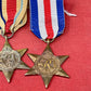 A WWII Medal Group Defence Medal, War Medal,  Africa , France Germany & 1939-45 Stars.