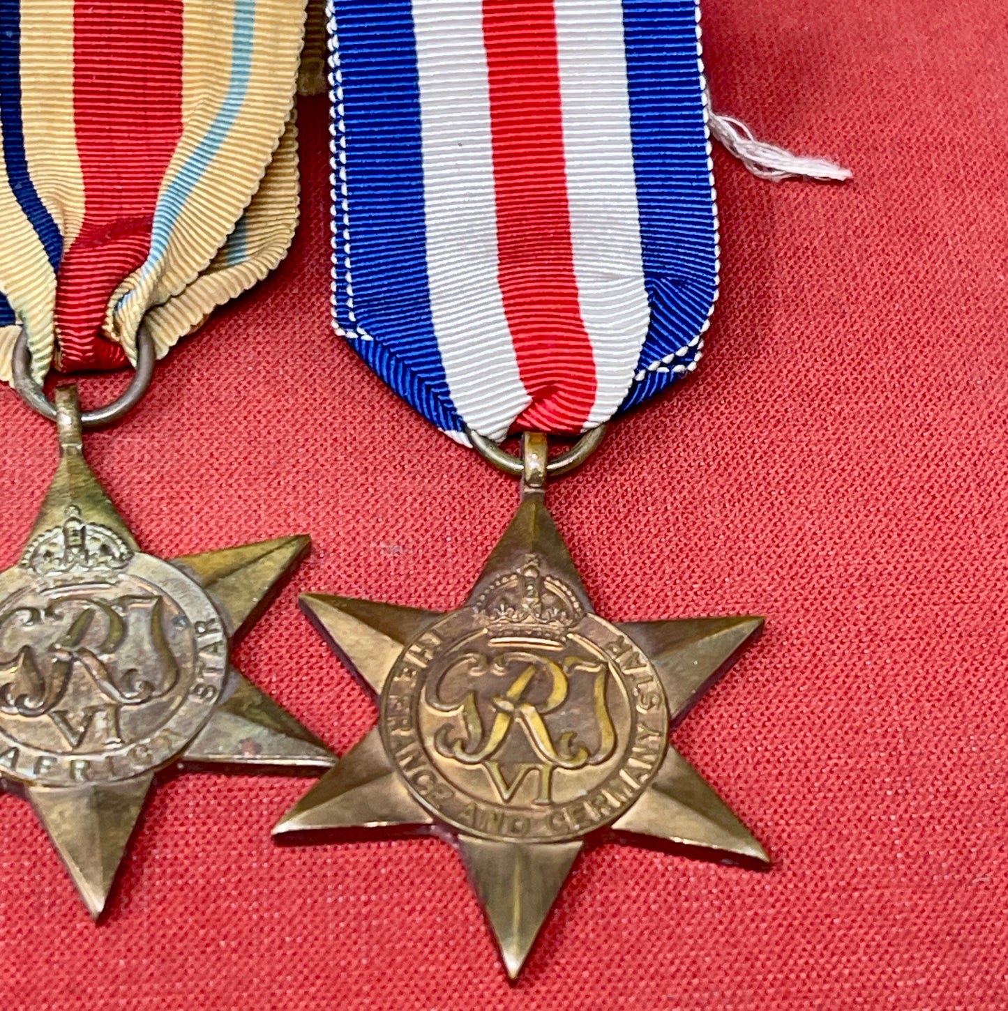 A WWII Medal Group Defence Medal, War Medal,  Africa , France Germany & 1939-45 Stars.