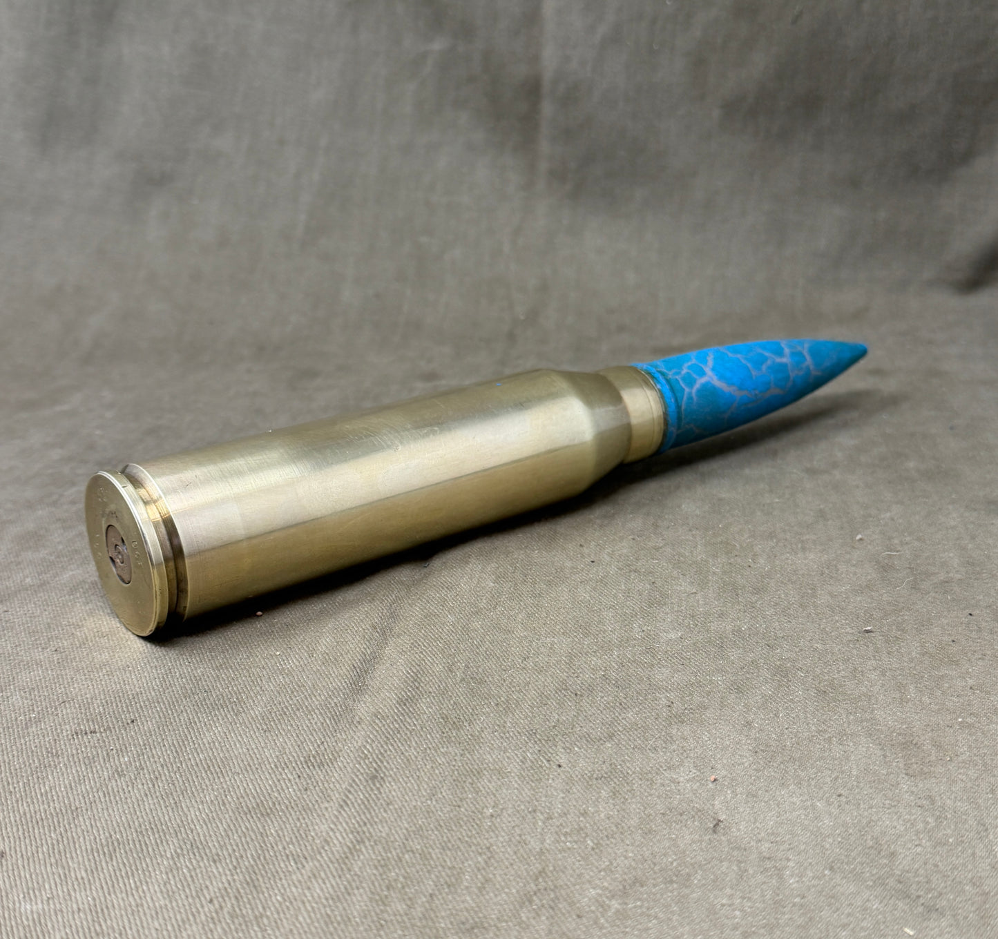 30mm RARDEN AFV Brass Shell Case & Blue TP Projectile | Inert Display Round UK