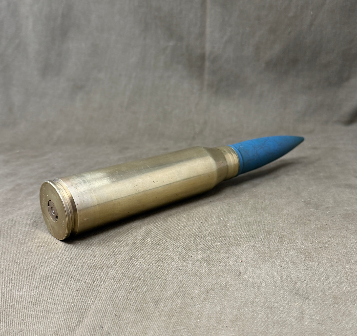 30mm RARDEN AFV Brass Shell Case & Blue TP Projectile | Inert Display Round UK
