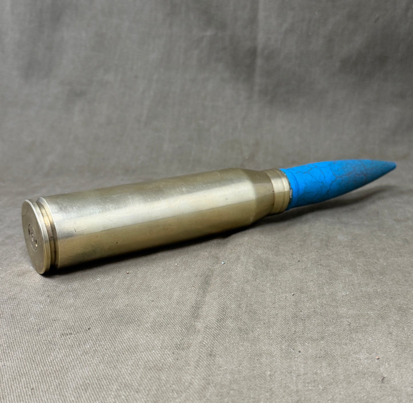 30mm RARDEN AFV Brass Shell Case & Blue TP Projectile | Inert Display Round UK