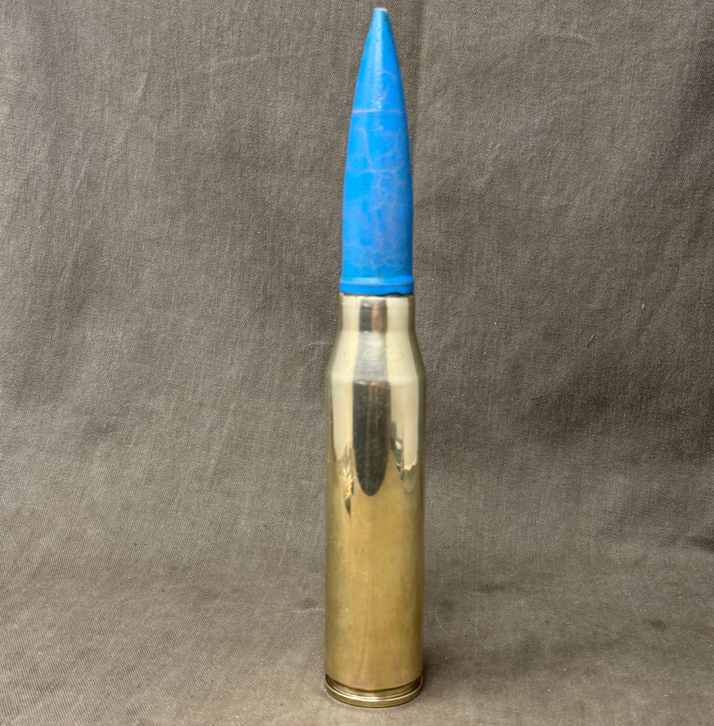 30mm RARDEN AFV Brass Shell Case & Blue TP Projectile | Inert Display Round UK