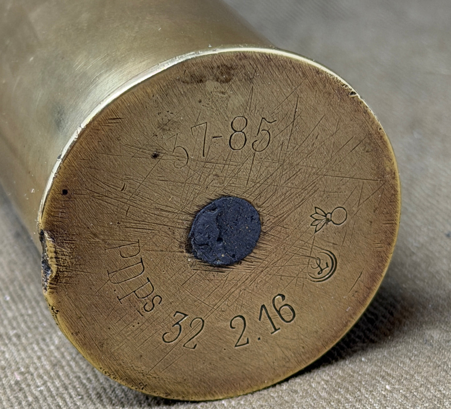 French WW1 37x85 Shell Case for the French 37mm Model 1885 cannon