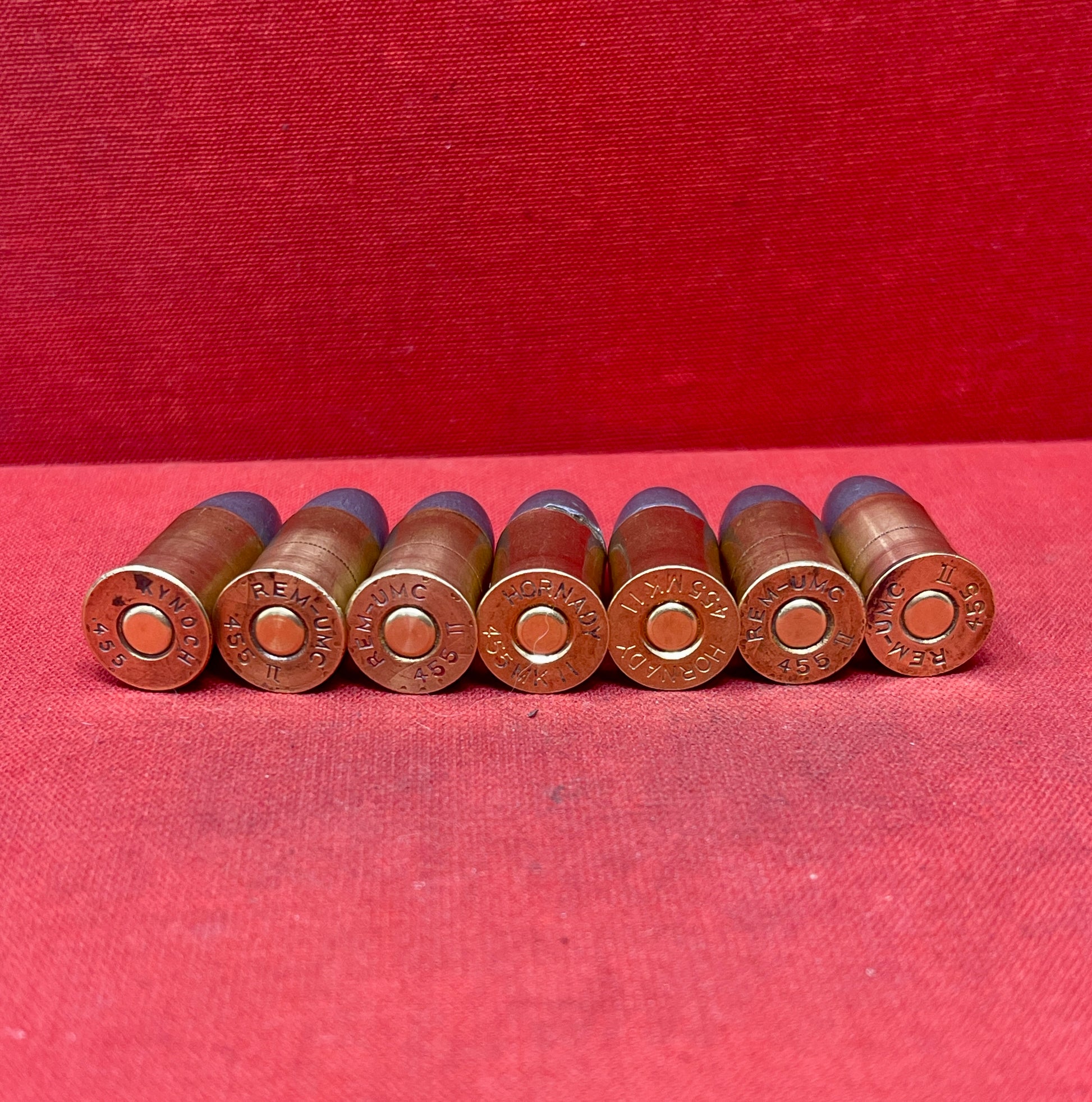 6 x .455 INERT Remington UMC Round fitted with INERT Primers