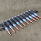 10 x 7.62mm British Military Drill Rounds in GPMG Link Belt – Inert Training Display Set