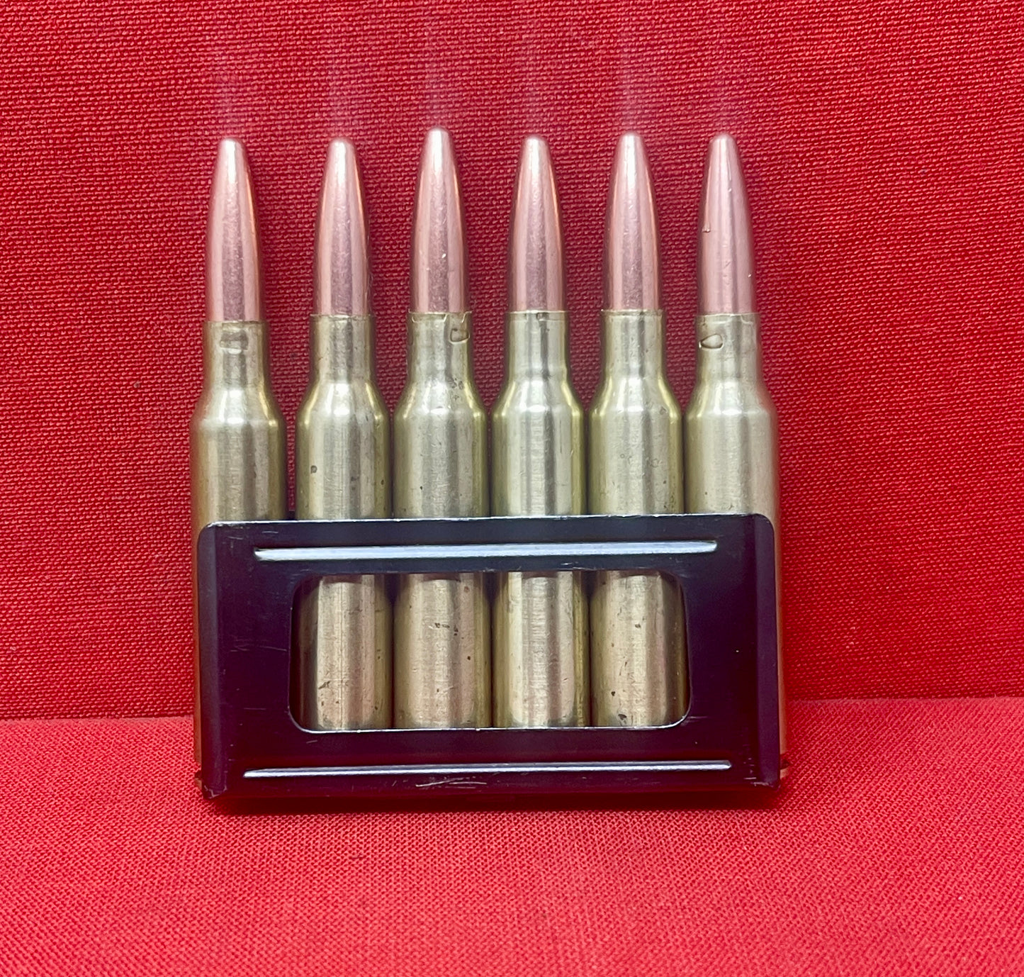 Original WWII 6 x 6.5mm Carcano Rounds in Clip (Inert)