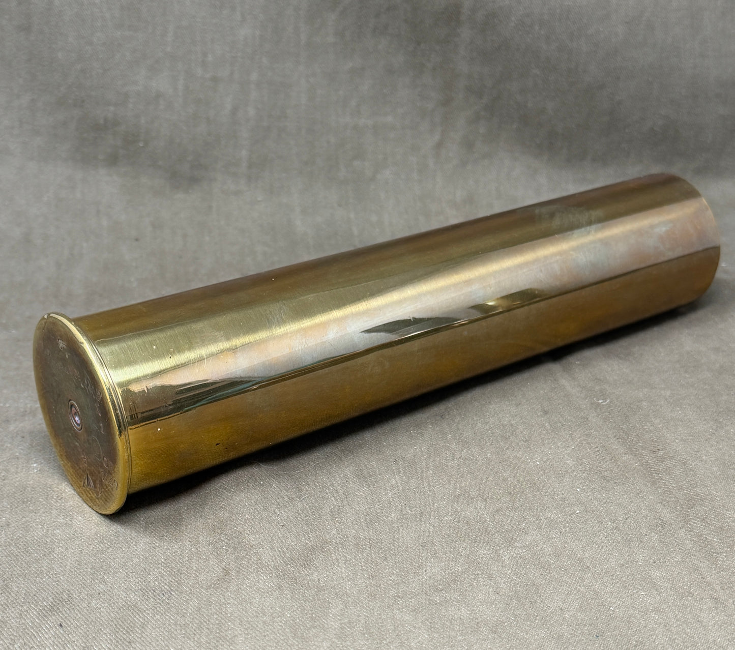 Original British BSA 3-Pounder Hotchkiss 47mm Brass Shell Case c1900–WW1