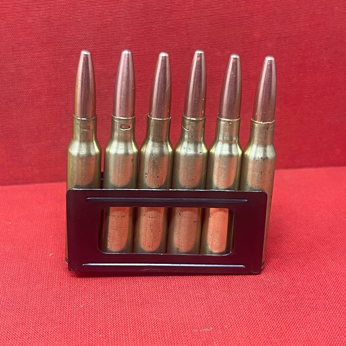 Original WWII 6 x 6.5mm Carcano Rounds in Clip (Inert)