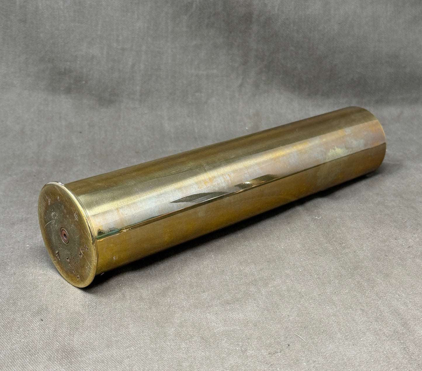 Original British BSA 3-Pounder Hotchkiss 47mm Brass Shell Case c1900–WW1