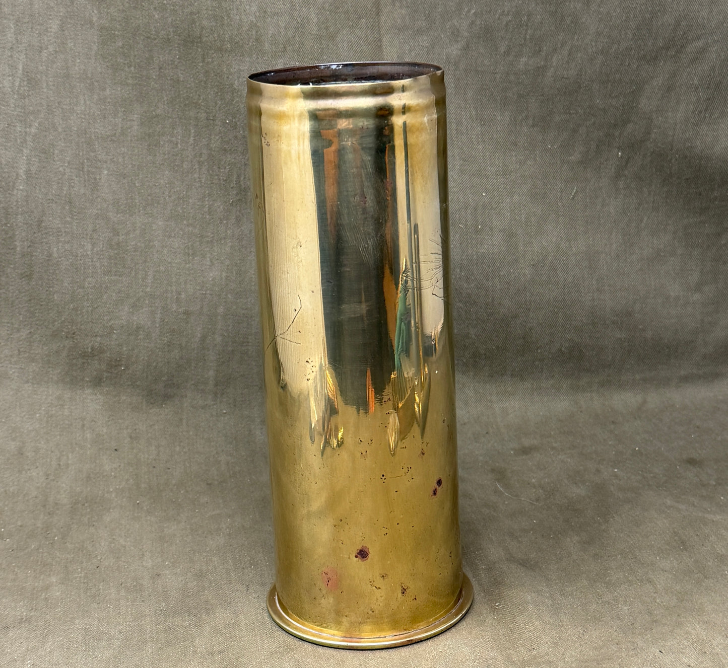 Original Imperial German WW1 Brass Artillery Shell Case Dated Dec 1917 – HL Marked