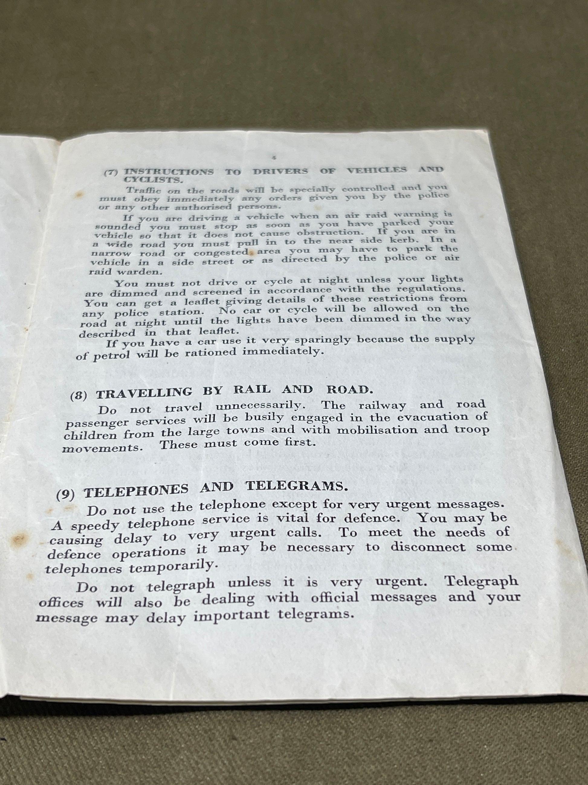 Original World War Two Home Office Booklet, 'Protection of Your Home Against Air Raids'