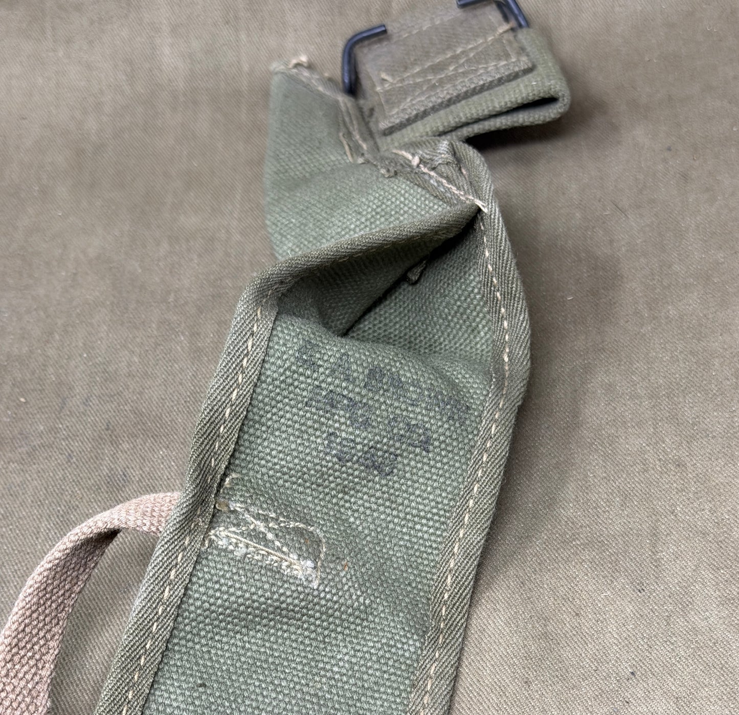 Original US Army WWII M-1910 Pick Mattock Handle Carrier – Canvas Tool Cover