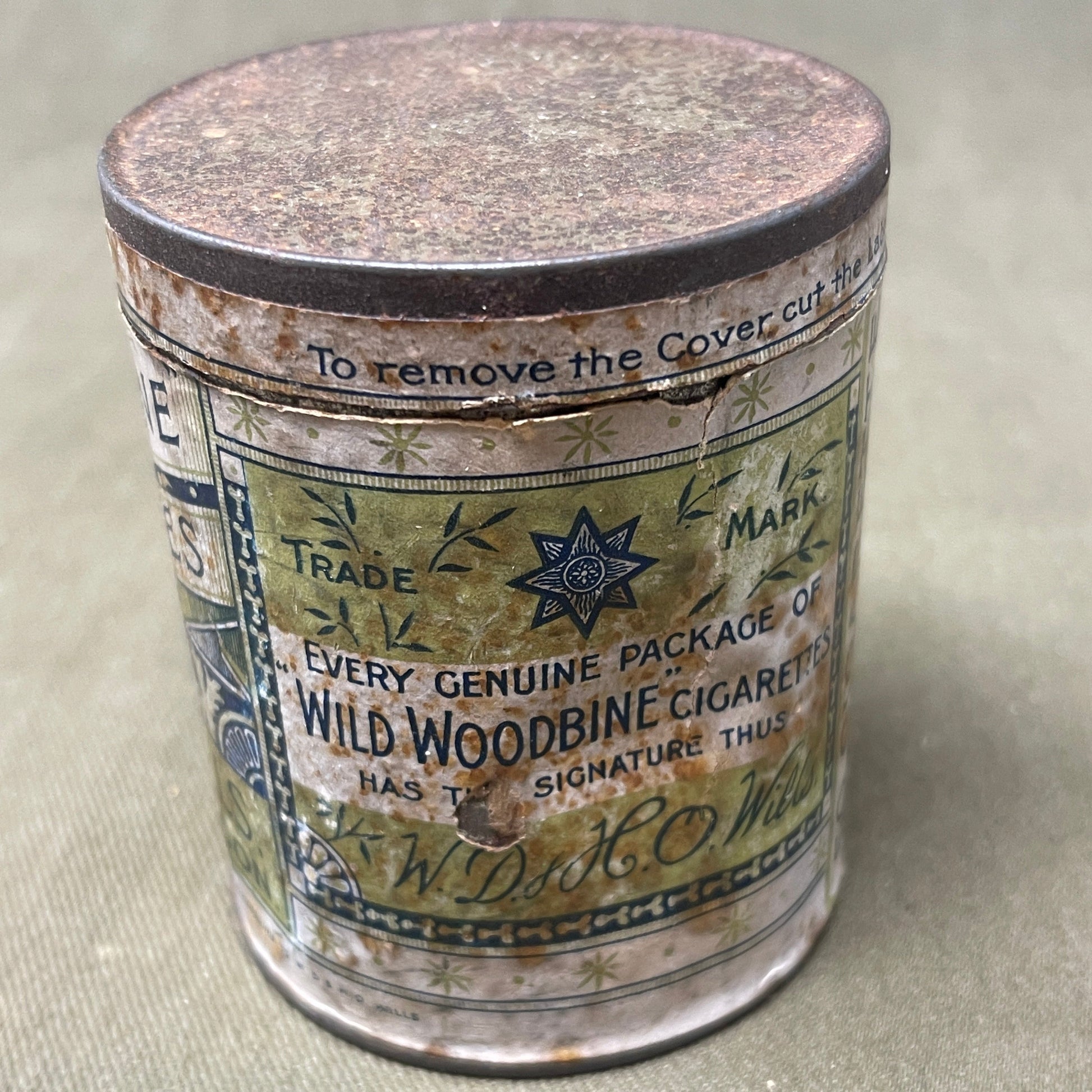 Tin of 50 WD & HO Wills Wild Woodbine, ( With Contents )