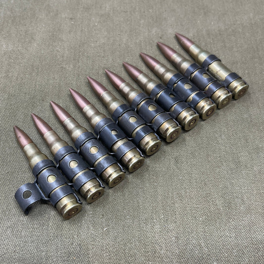 10 Round 7.62 x 51 GPMG Brass Cartridge Belt