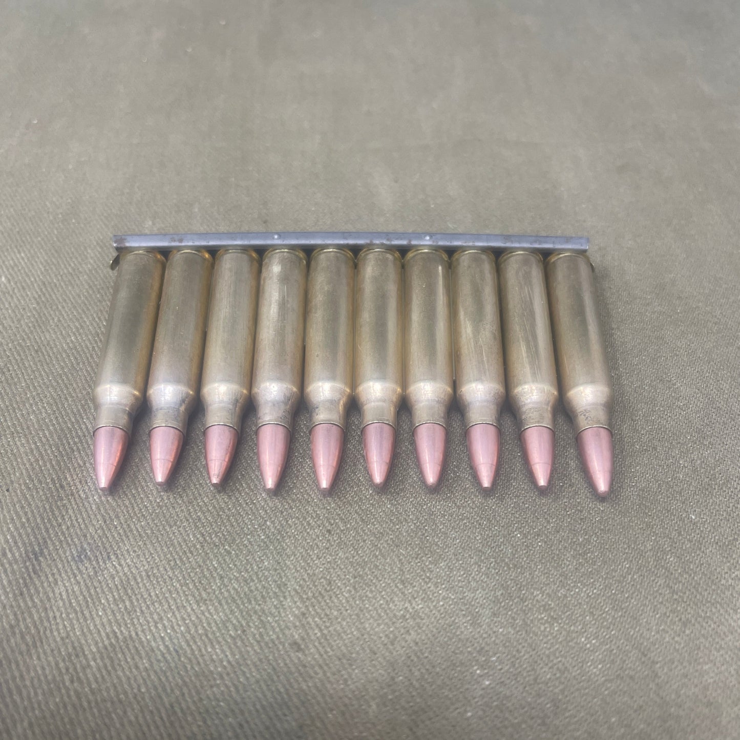 5.56 Inert Brass Rounds x 10 on Nato Stripper Clip