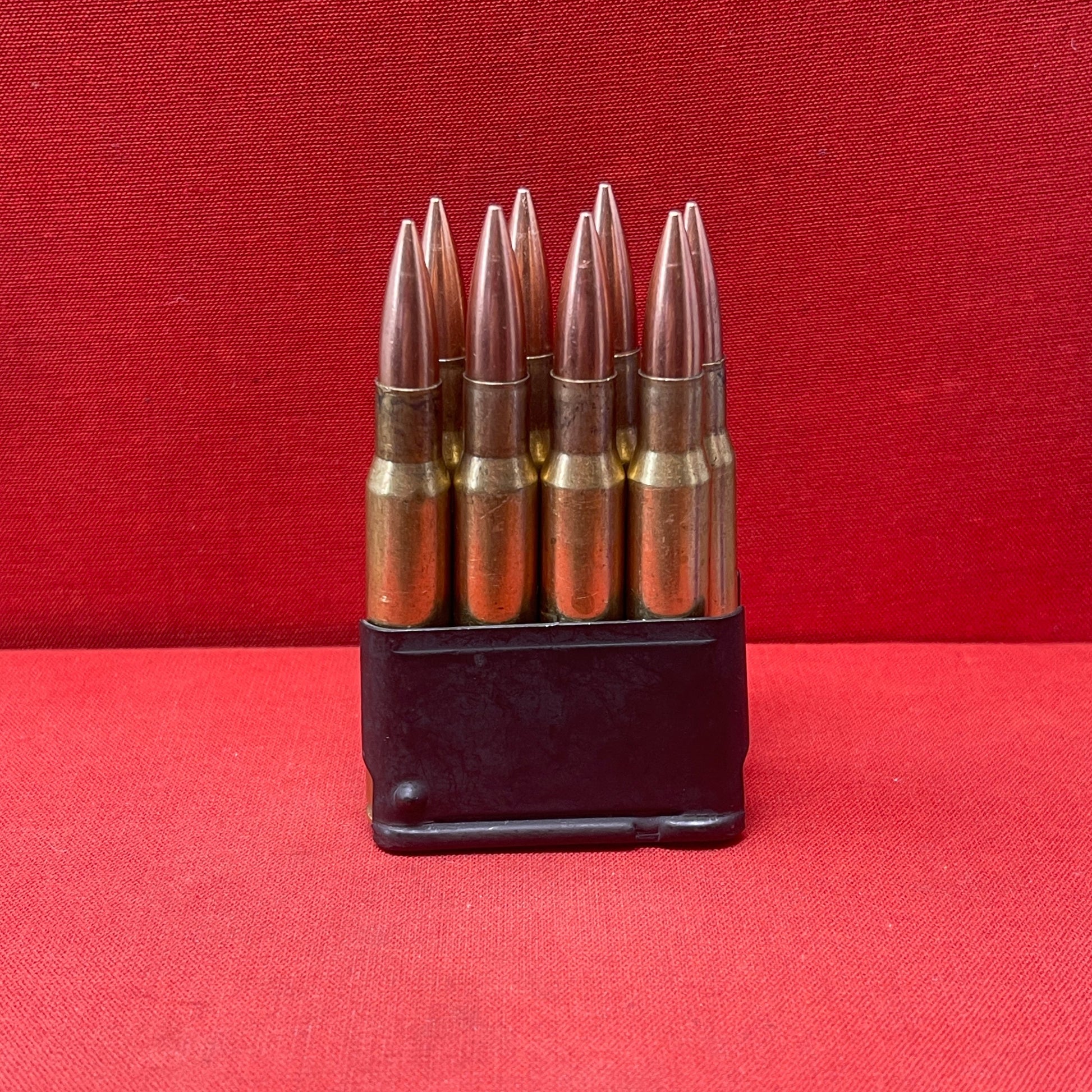 8 X Inert/ Display – .30-06 Springfield Rifle Rounds In M1 Garand Rifle Box Loading Clip