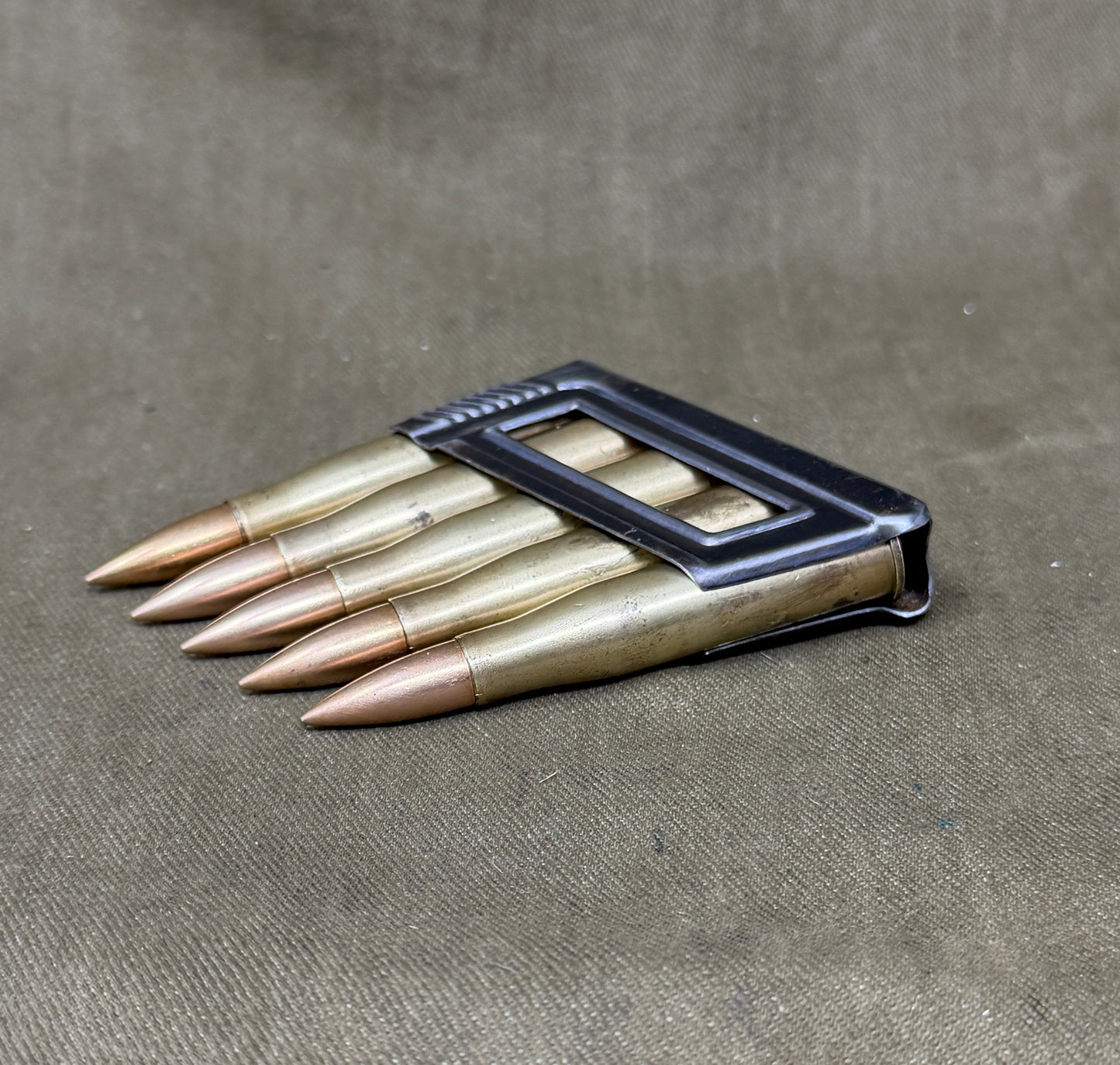 Original Austrian Steyr M95 En Bloc Clip with 5 x Inert 8×50R Mannlicher Cartridges