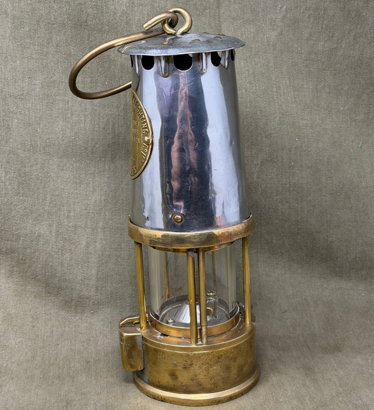 Original Eccles Protector Lamp Lighting Co Ltd Type 6 Ministry of Power Safety Lamp – Approval No. B/28 Mining Lamp
