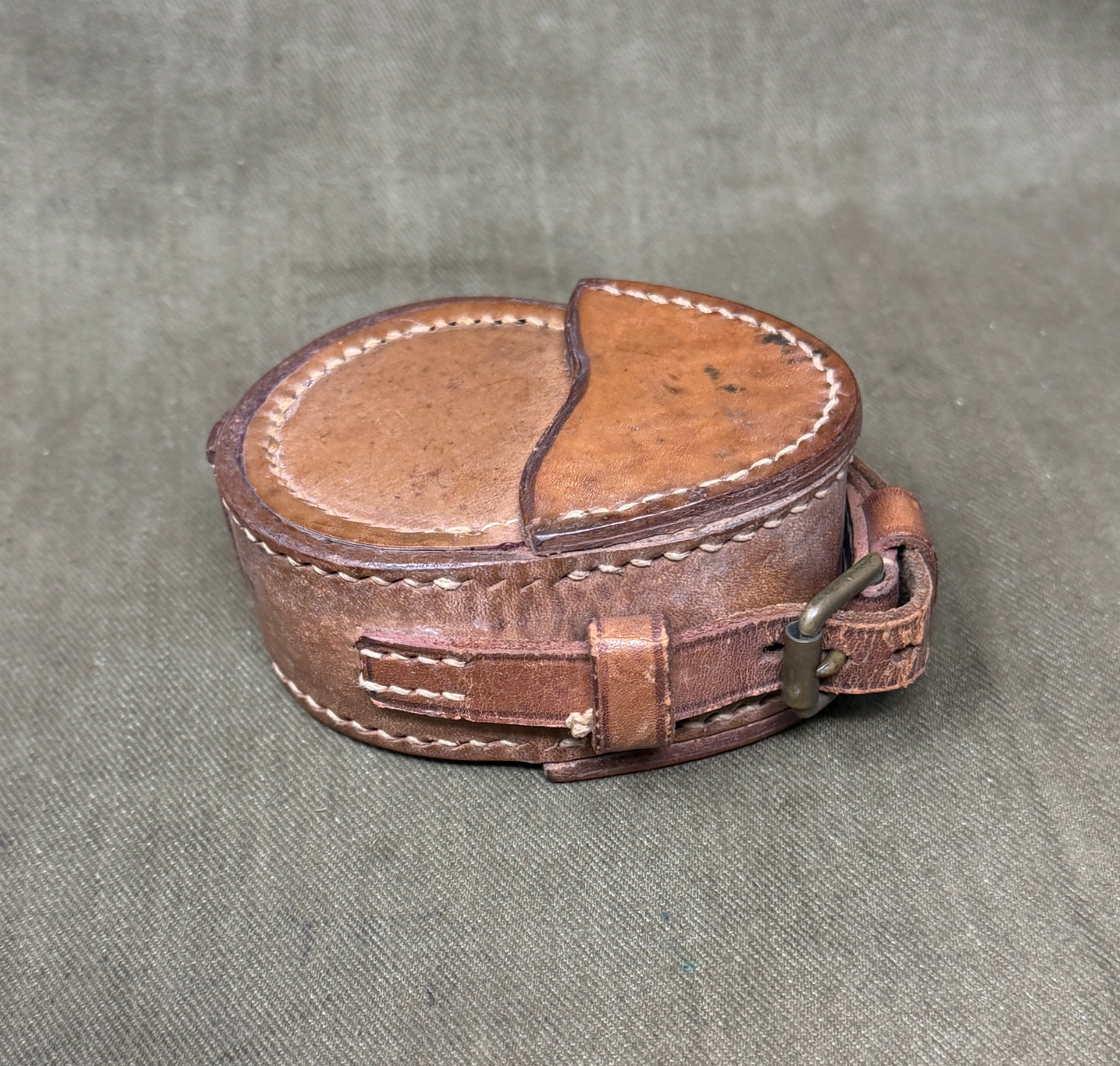 Original British Army Short & Mason Ltd London Mk VII Marching Compass with Leather Case – WWI/Inter-War Military Issue