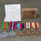 Original WWII Medal Group to Bombardier Stanley Crawford 2181639 HAA Royal Artillery – Africa & Italy Stars with Named OHMS Box