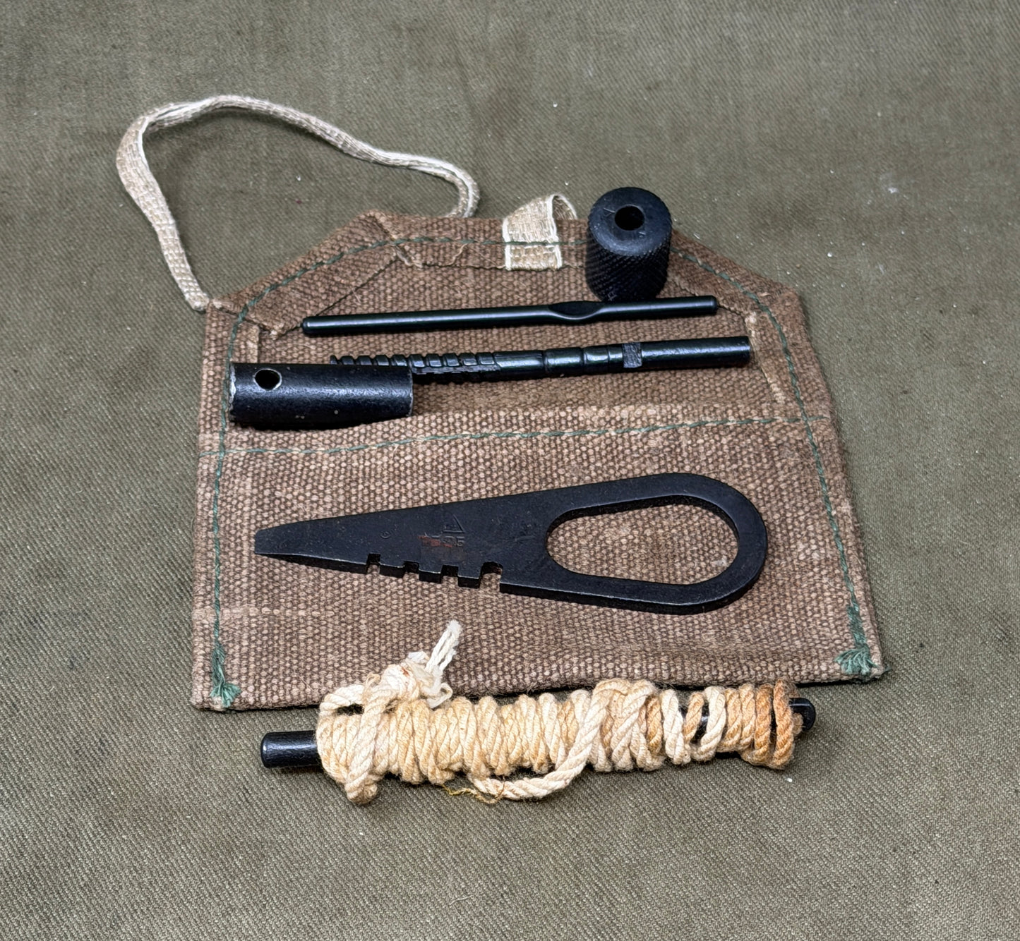 Original Soviet Russian Mosin-Nagant Rifle Cleaning Kit in Canvas Pouch