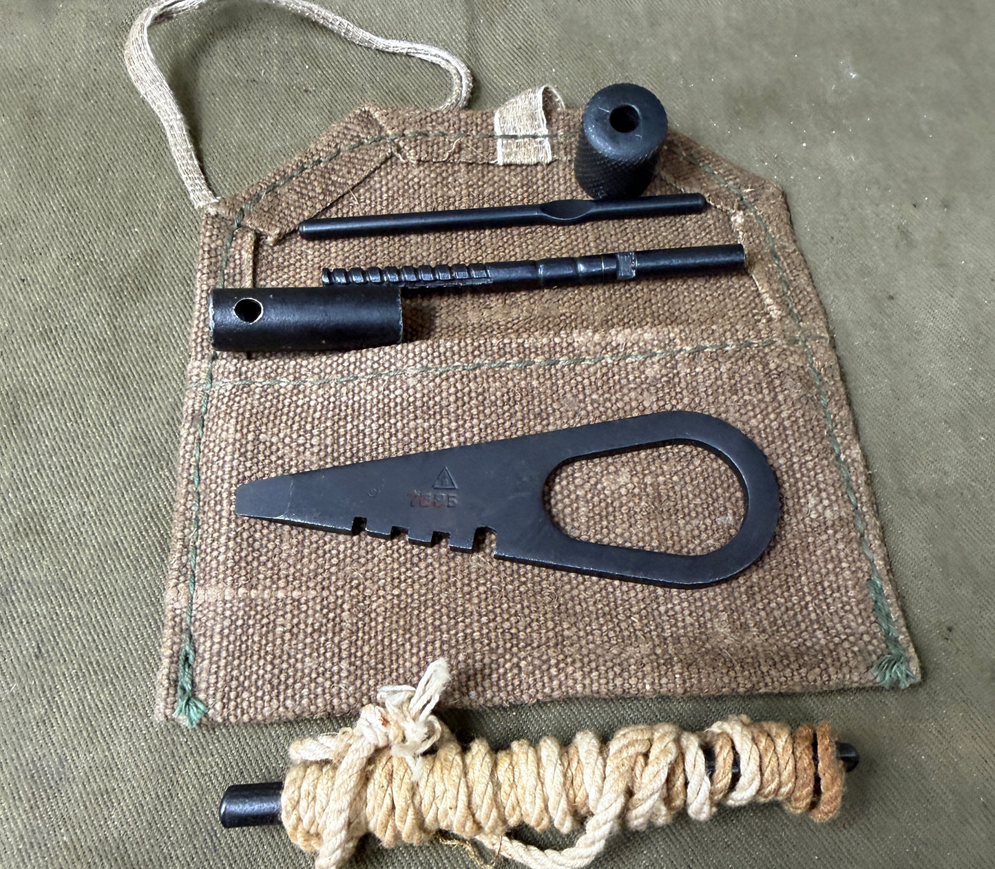 Original Soviet Russian Mosin-Nagant Rifle Cleaning Kit in Canvas Pouch