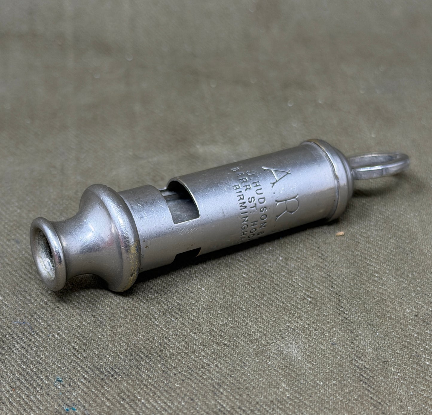 Original WWII British A.R.P. Air Raid Precautions Whistle by J. Hudson & Co, Birmingham