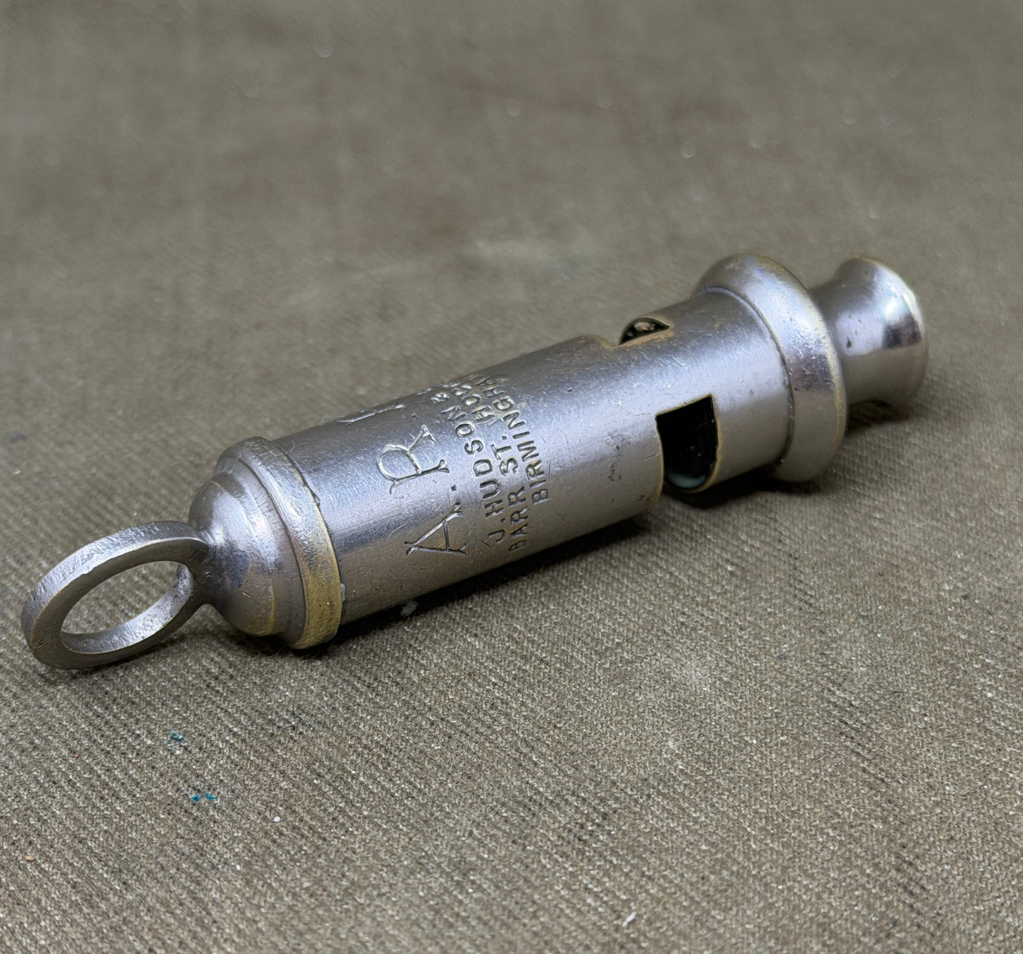 Original WWII British A.R.P. Air Raid Precautions Whistle by J. Hudson & Co, Birmingham