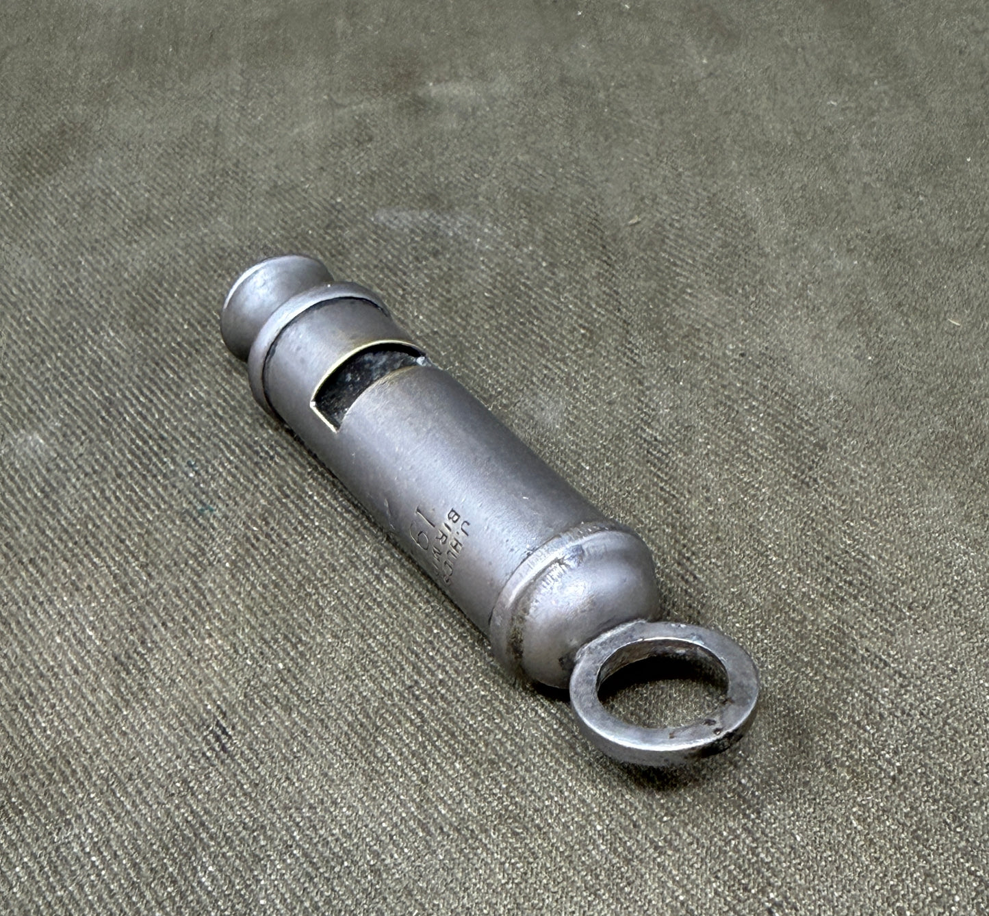 Original WWII British Army General Service Whistle Dated 1943 by J. Hudson & Co Birmingham – Broad Arrow Marked