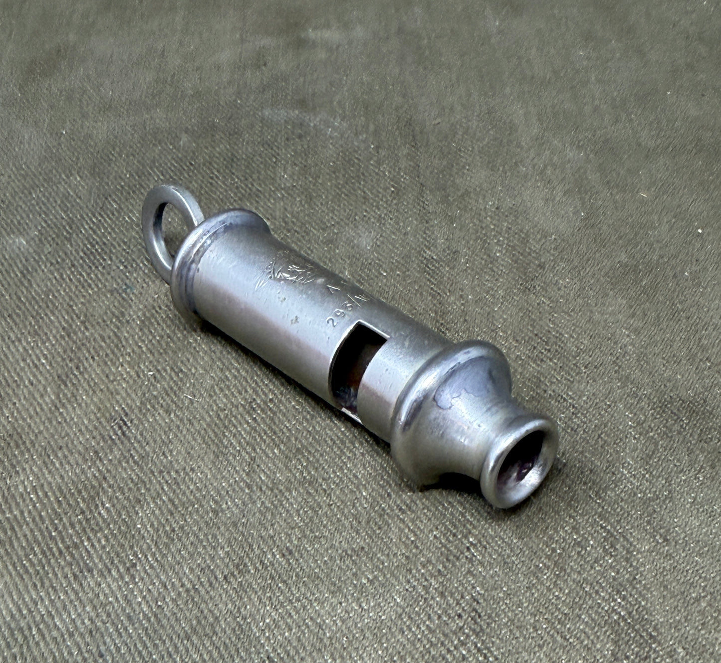 Original WWII RAF Air Ministry Whistle A.M. 293/W/102 – Crown Marked British Military Issue