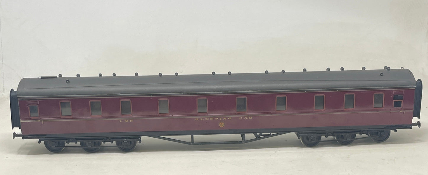 0 Gauge LMS Maroon Stanier D`Sleeping Car Coach