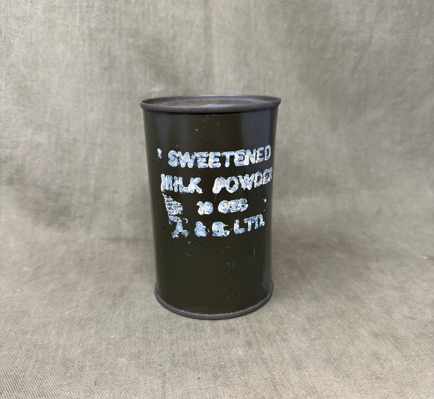 Original British Army Sweetened Milk Powder Ration Tin (Full Contents) – 10oz – Military Issue