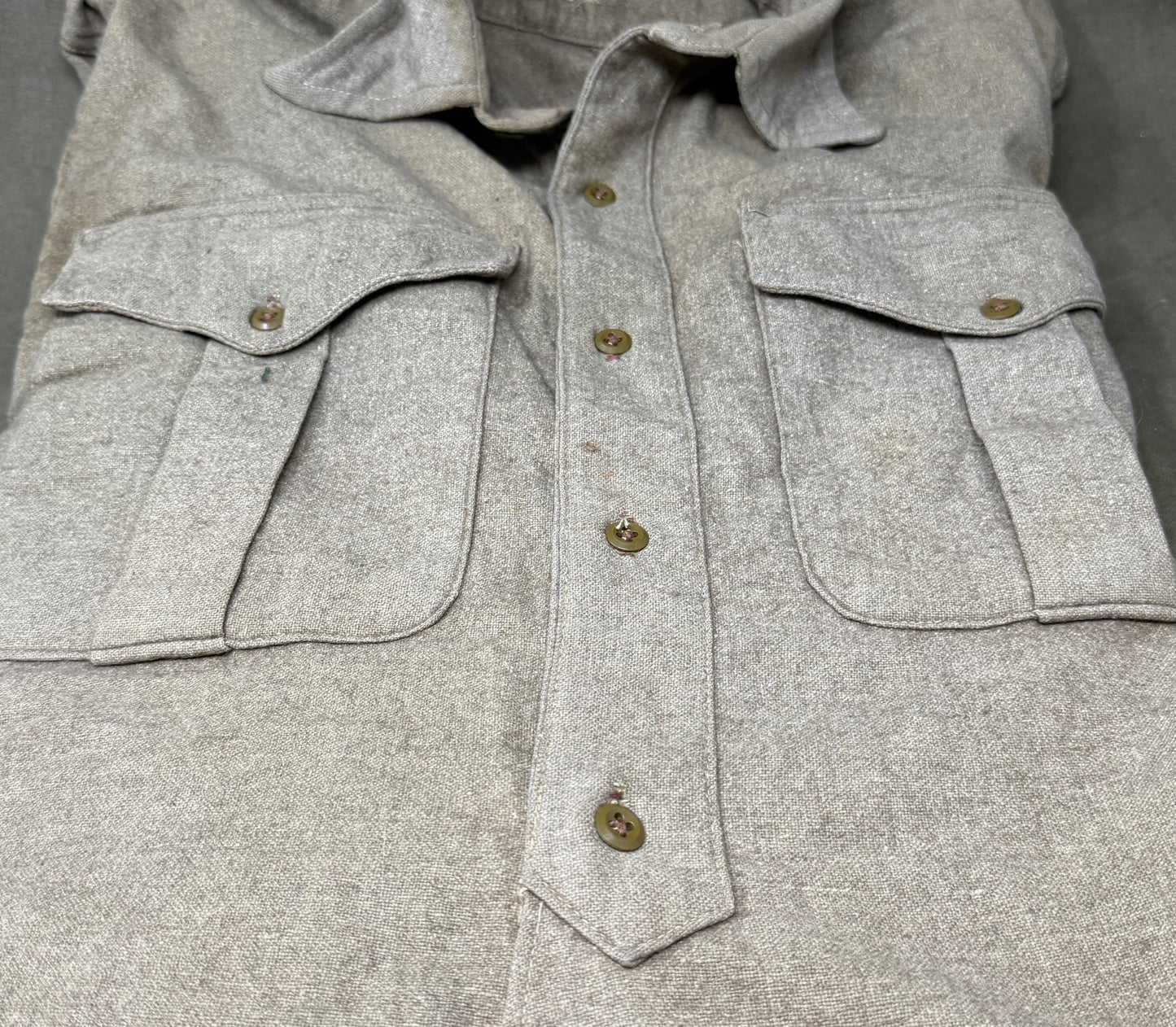 Original British Airborne Pegasus Bush Shirt 1954 – Vale Textile Products Ltd – Size 4