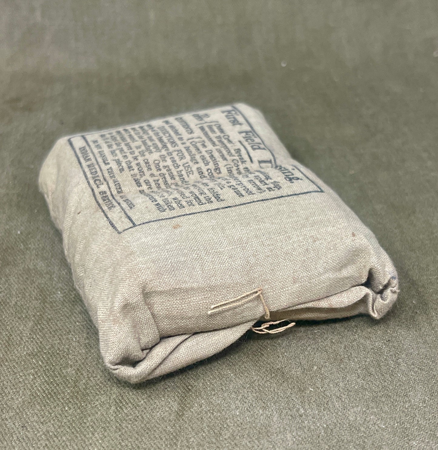 Original WWII Indian First Field Dressing – Indian Medical Service – Unopened Wartime Issue