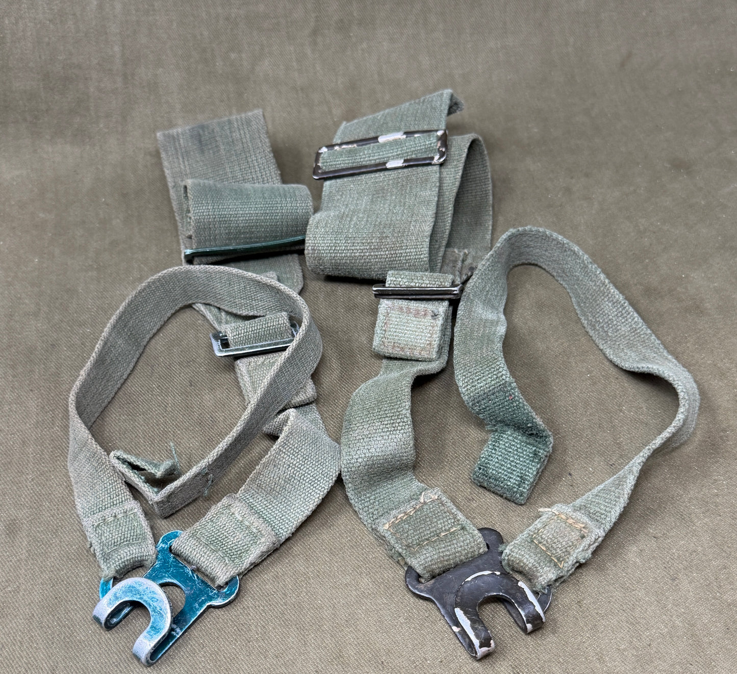 Original British Army 1944 Pattern Webbing Small Pack Straps (Left & Right Pair)