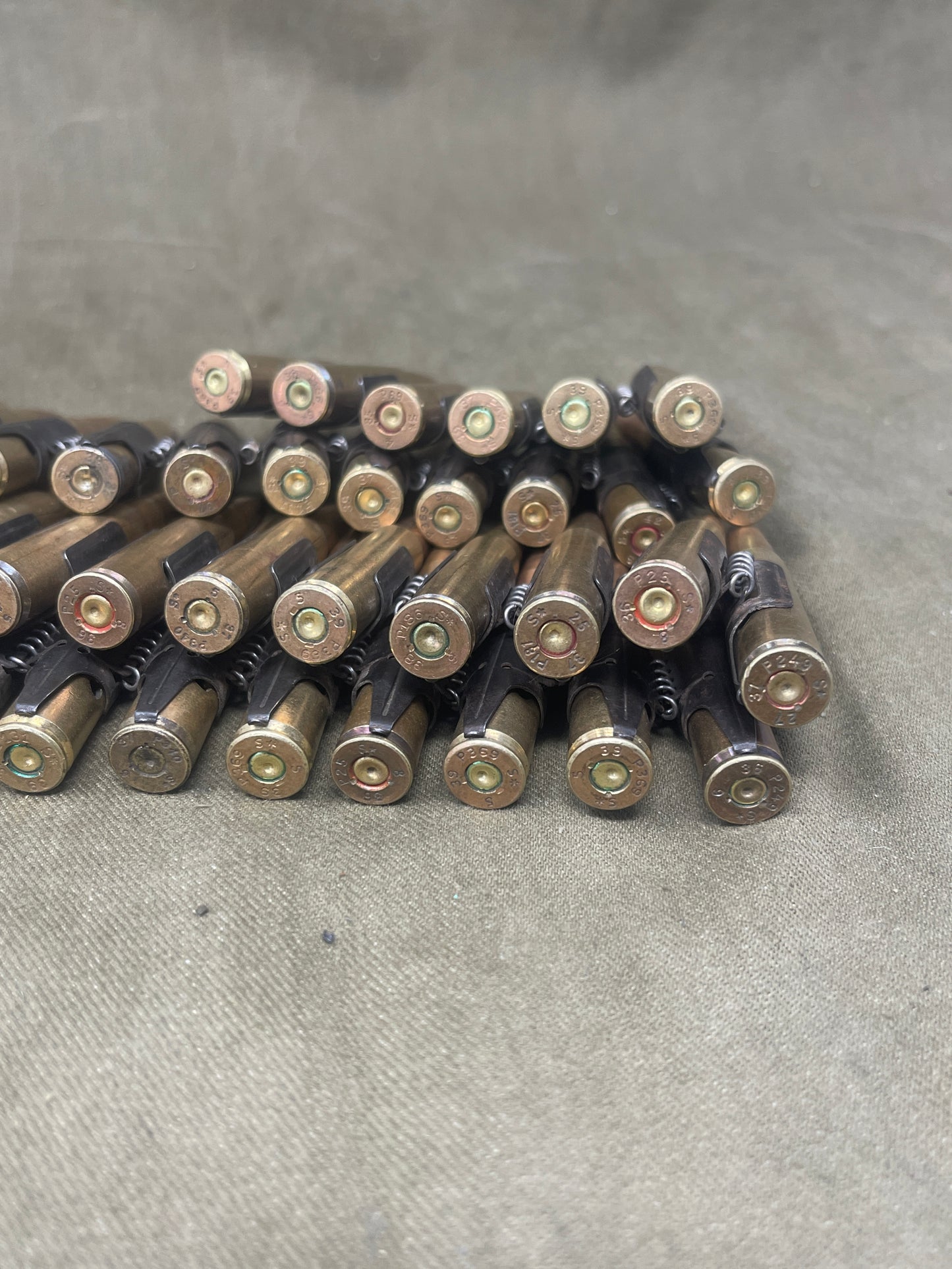 WWII Wehrmacht 50 x Inert 7.92mm MG34/MG42 Belt – Stamped, Belgian-Sourced, Rare Headstamps