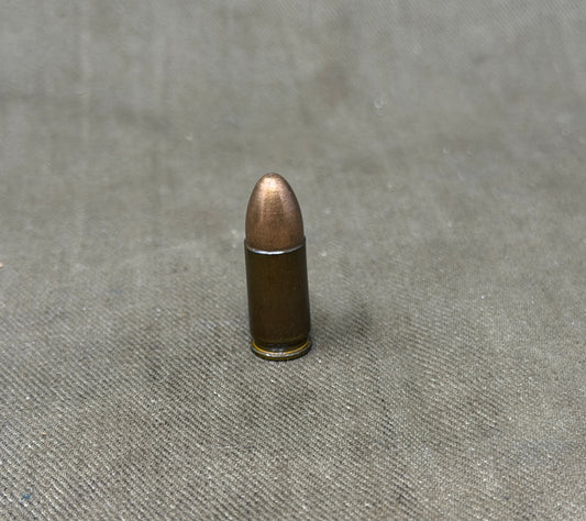 Original Inert WWII German 9mm Parabellum Cartridge – asd St 12 1944 – Deutsche Waffen- und Munitionsfabriken (DWM)