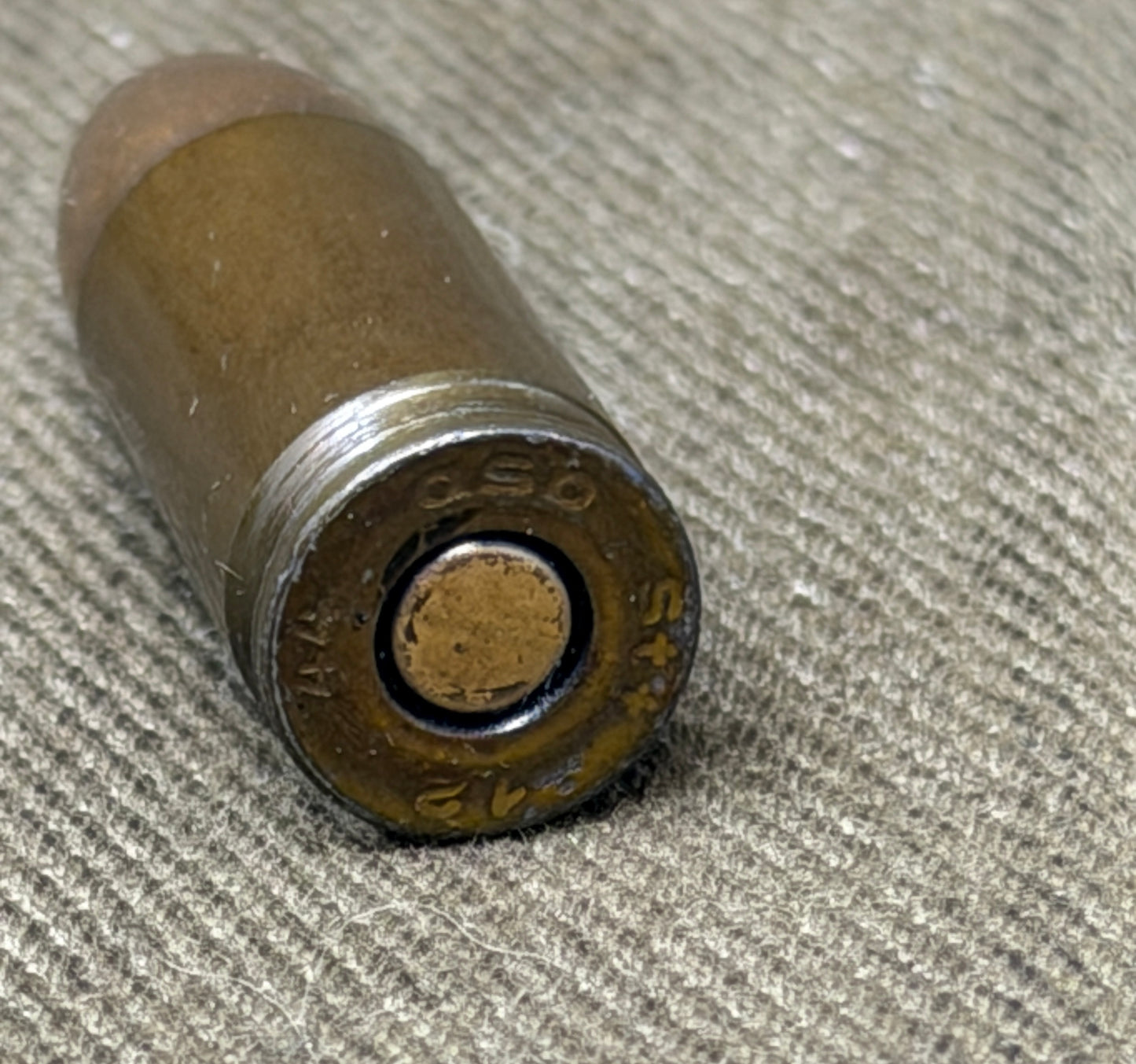 Original Inert WWII German 9mm Parabellum Cartridge – asd St 12 1944 – Deutsche Waffen- und Munitionsfabriken (DWM)