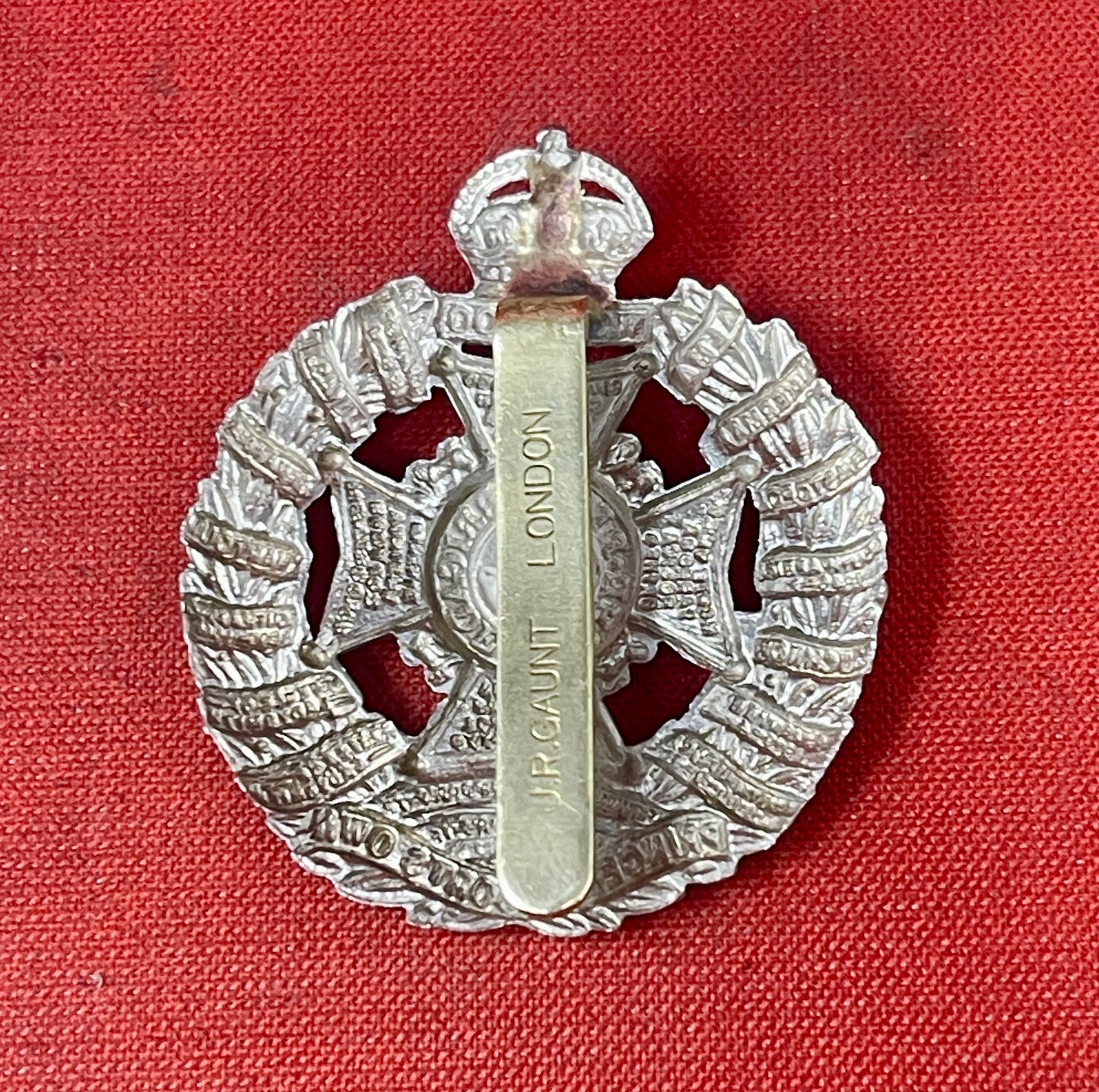 The Rifle Brigade – King’s Crown Silver Anodised Cap Badge by J.R. Gaunt, London