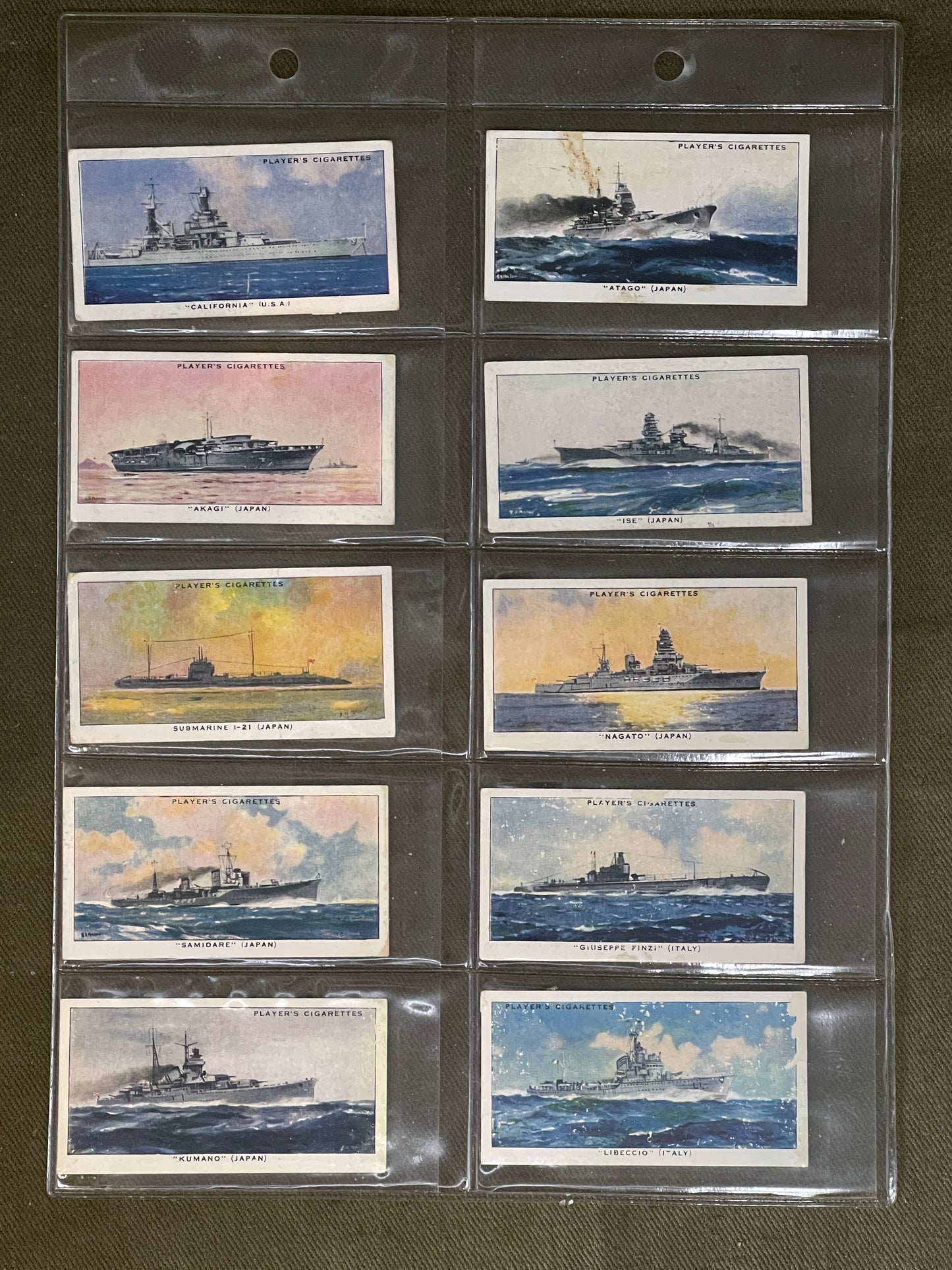 John Player & Sons Set of L25 British Naval Craft 1939 Cigarette Cards