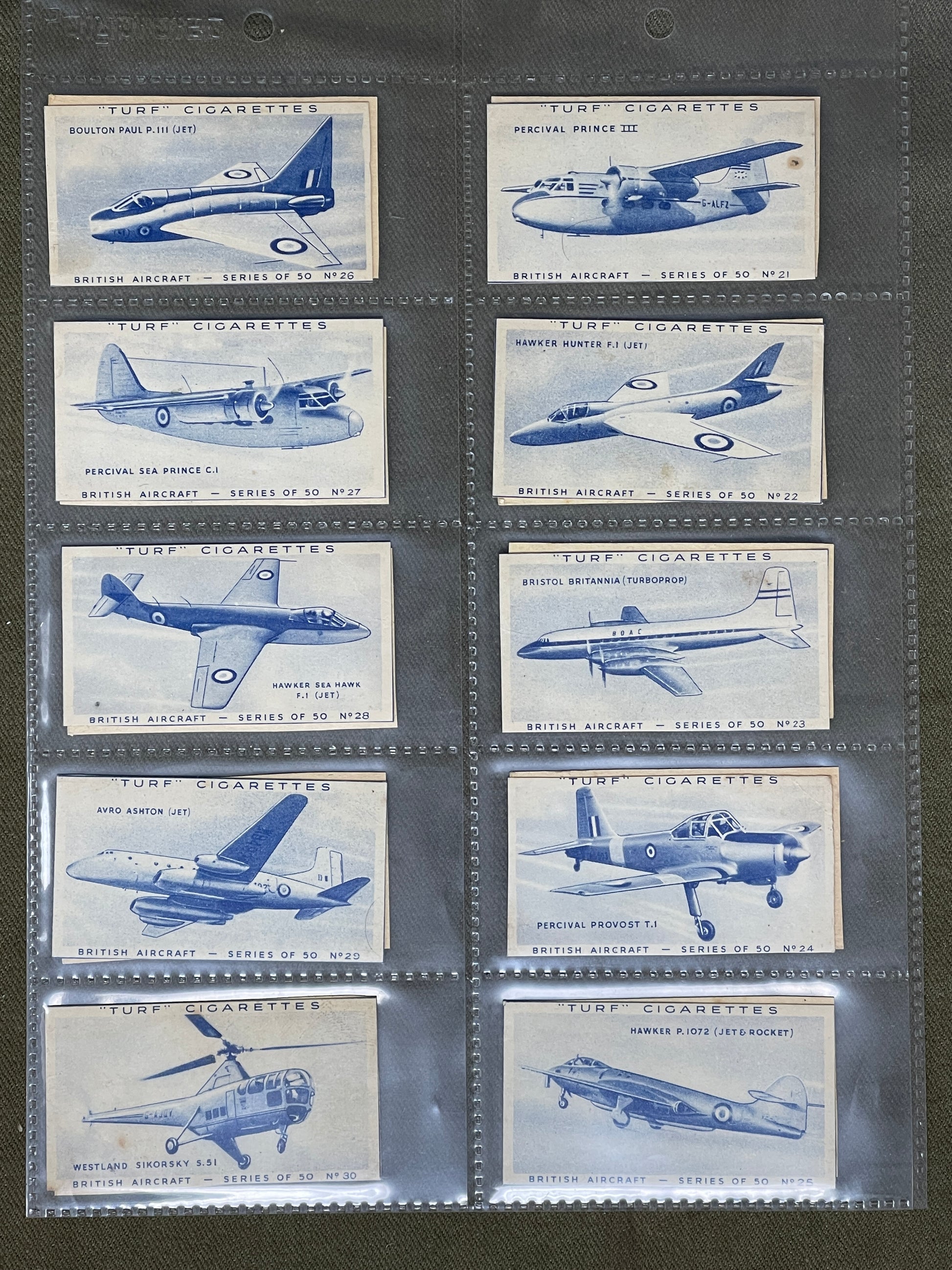 Turf Cigarette Card British Aircraft Series of 50