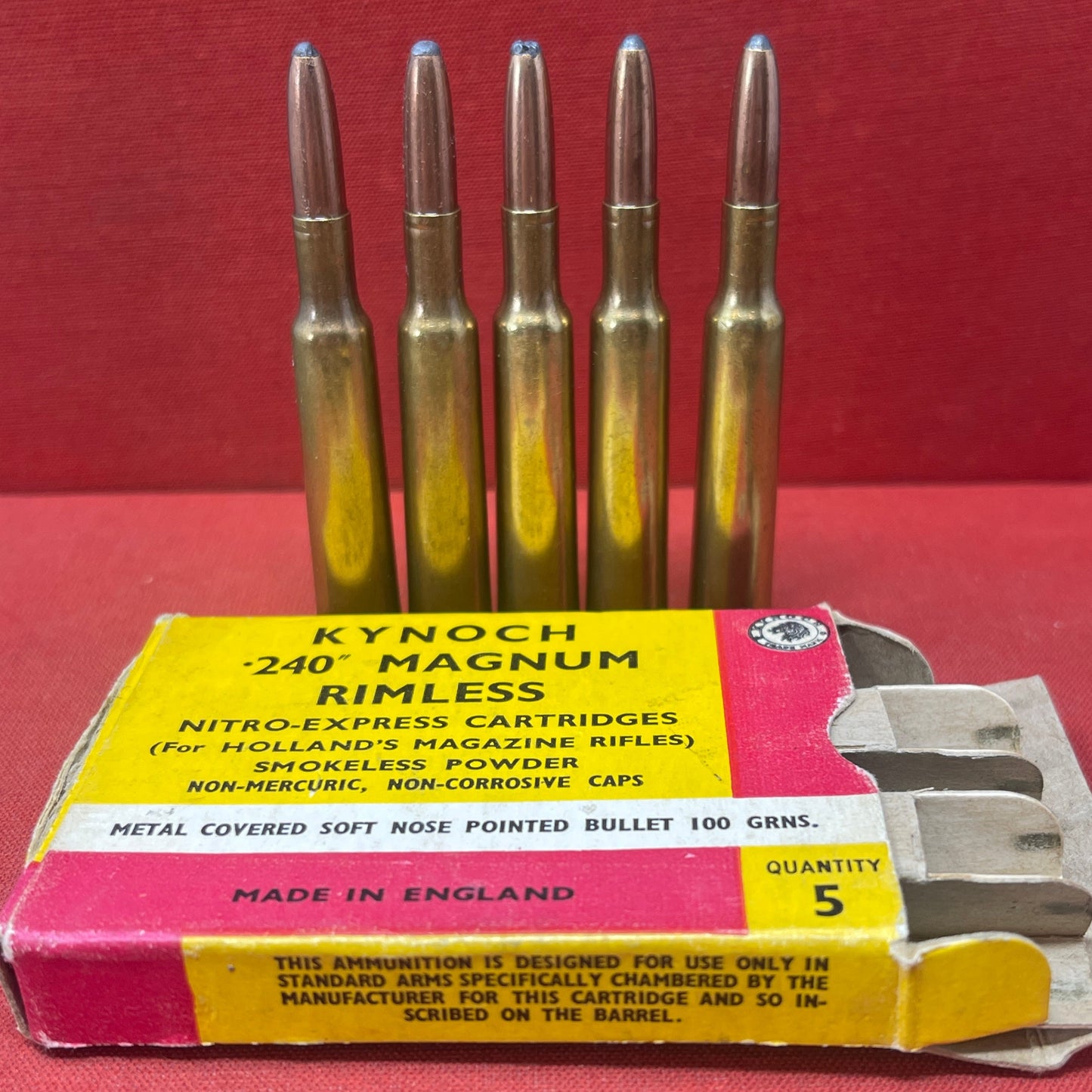 5 x .240 Magnum Rimless in box